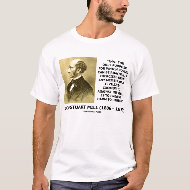 T-shirt La puissance de John Stuart Mill empêchent le mal (Devant)