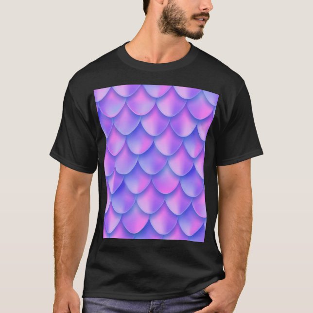 T-shirt La queue de sirène holographique, une texture de f (Devant)