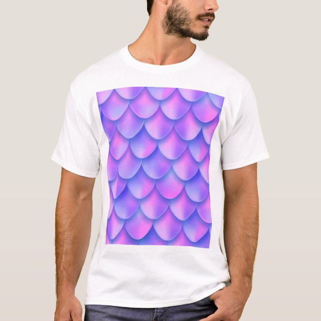 T-shirt La queue de sirène holographique, une texture de f (Devant)