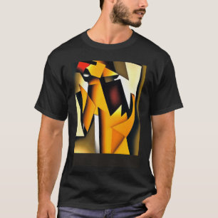 T-shirt La Queue Marquant Le Chien Géométrique Abstrait