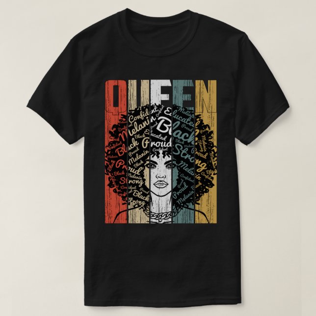 T-shirt La reine africaine américaine éduque une femme noi (Design devant)