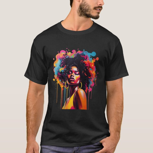 T-shirt La reine Afro Melanin secouant JunetDix Africains (Devant)