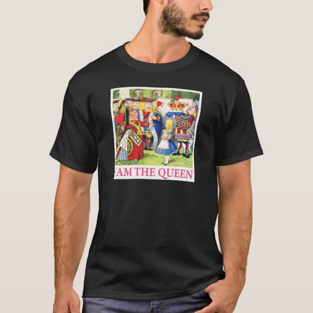 T-shirt La reine des coeurs dit Alice, "je suis la reine ! (Devant)