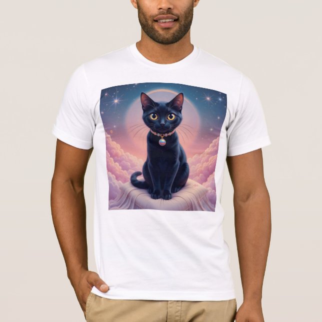 T-shirt La Reine Du Ciel De Chat Noir (Devant)