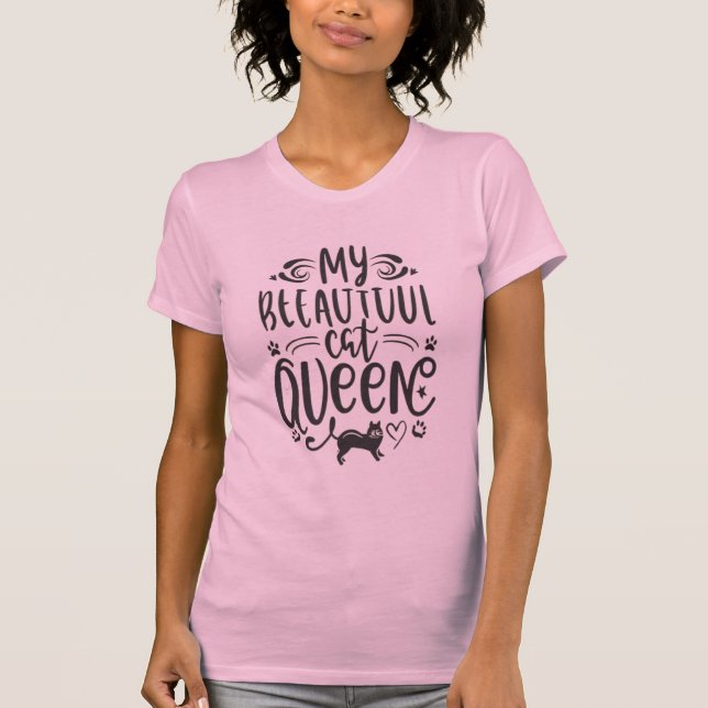 T-shirt la reine du foyer : mon beau chat (Devant)
