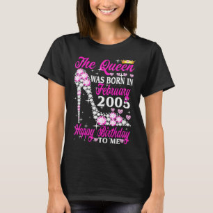 T-shirt La Reine Est Née En Février 2005 18e Anniversaire