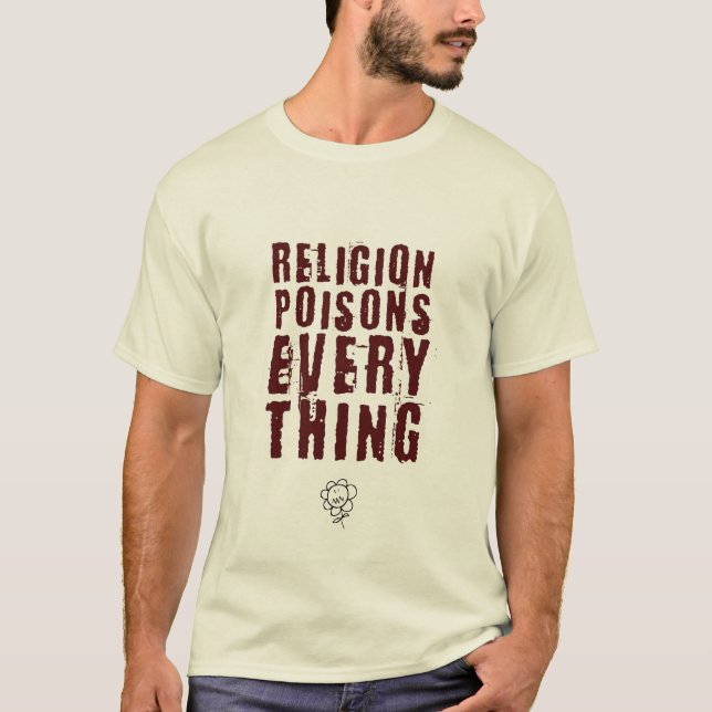T-shirt La religion empoisonne tout, grand (Devant)