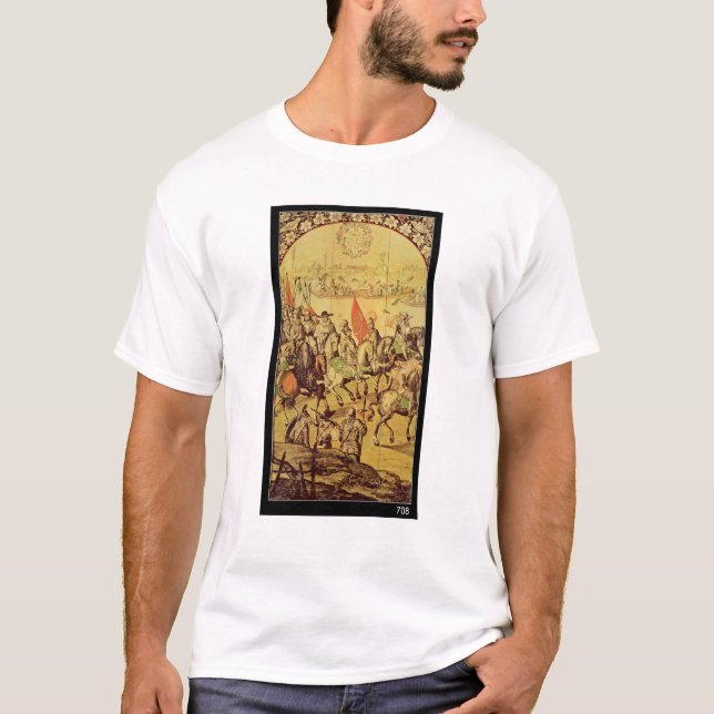 T-shirt La rencontre entre Hernando Cortes (Devant)