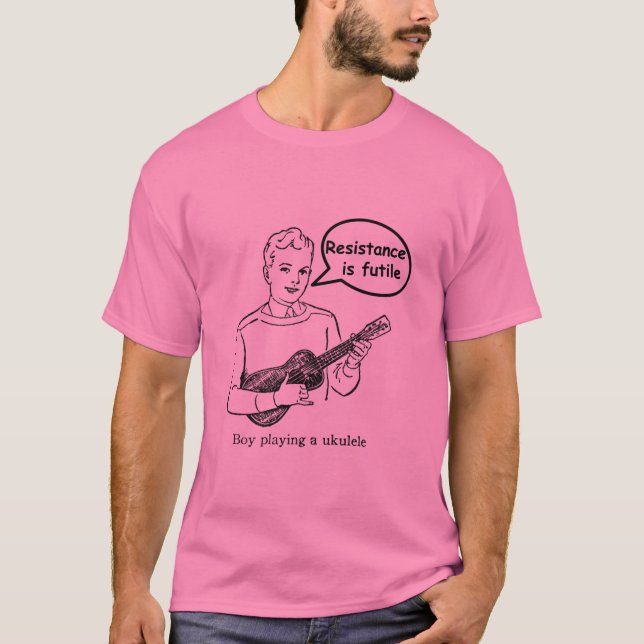 T-shirt La résistance est futile (l'ukulélé) (Devant)