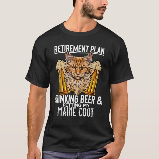 T-shirt La Retraite Du Chat Maine Coon Dit : (Devant)