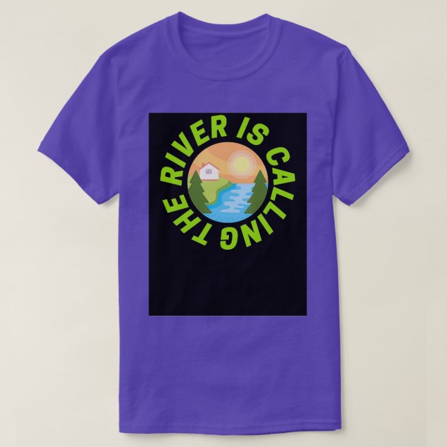 T-shirt La rivière appelle Bright Green (Design devant)