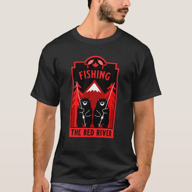 T-shirt La rivière Rouge Pêche Canada (Devant)