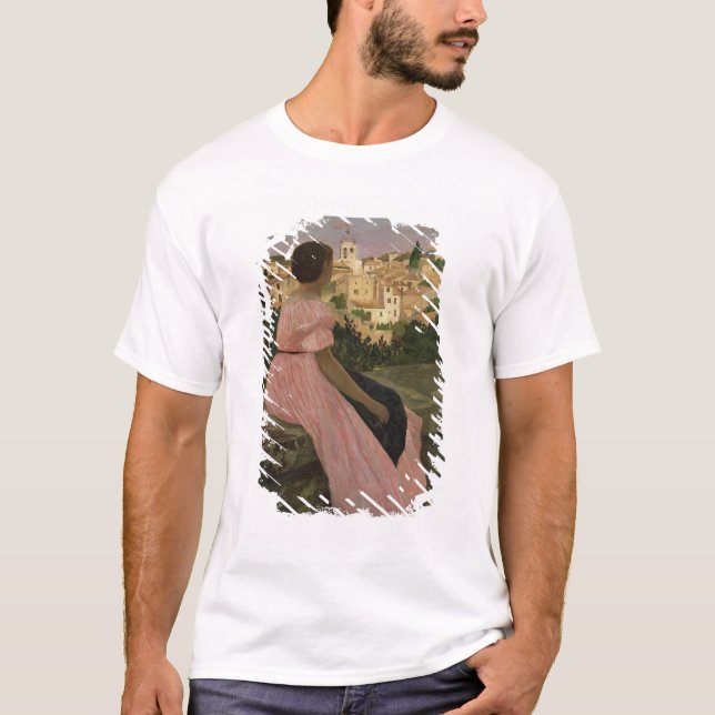 T-shirt La robe rose, ou vue de Castelnau-le-Lez (Devant)