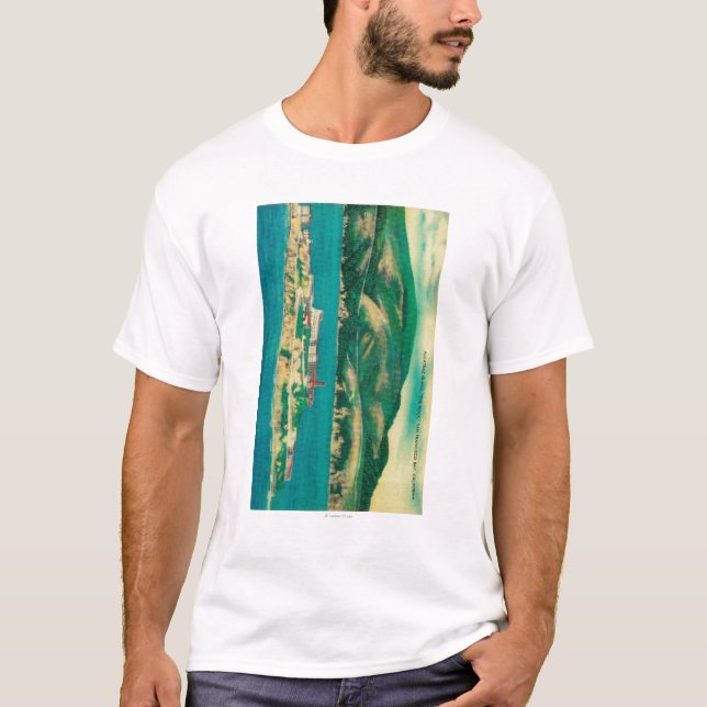 T-shirt La roche, l'île d'Alcatraz et San Francisco (Devant)