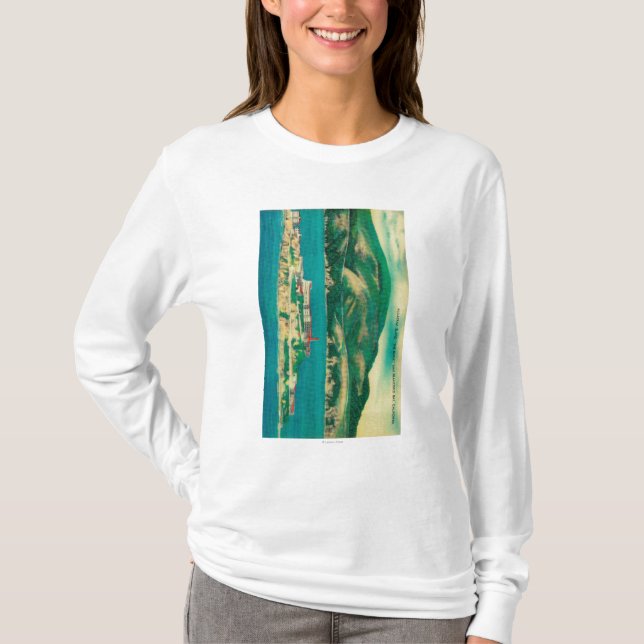 T-shirt La roche, l'île d'Alcatraz et San Francisco (Devant)