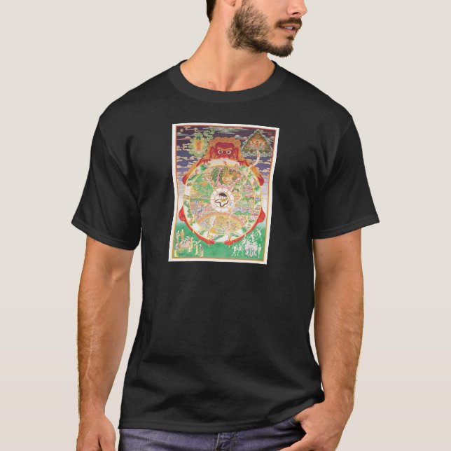 T-shirt La roue bouddhiste de la vie (Devant)