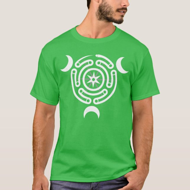 T-shirt La Roue d'Hécate Déesse Lunaire Serpent Labyrinthe (Devant)