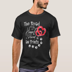 T-shirt La route vers mon coeur est pavée d'Empreintes de