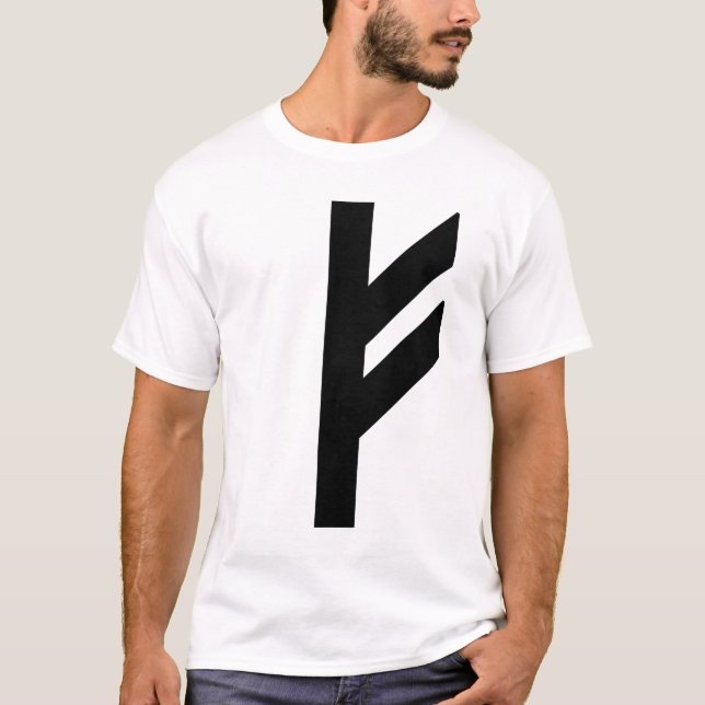 T-shirt La Rune Fehu (noire) (Devant)