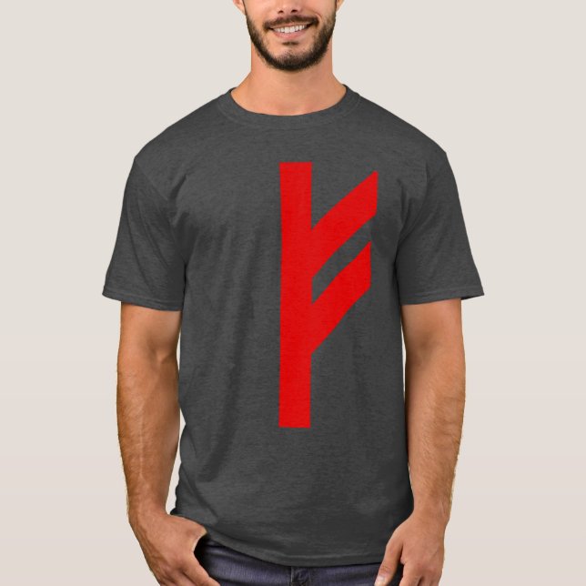 T-shirt La Rune Fehu (rouge) (Devant)