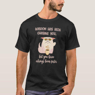 T-shirt La sagesse du café pour chats vous poursuit  sarca