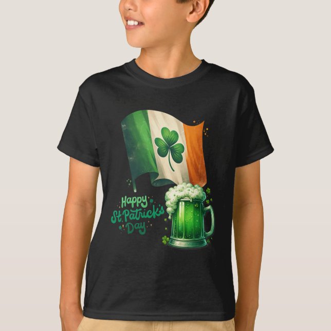 T-shirt La Saint-Patrick Bière Irlandaise Drapeau Irlande  (Devant)