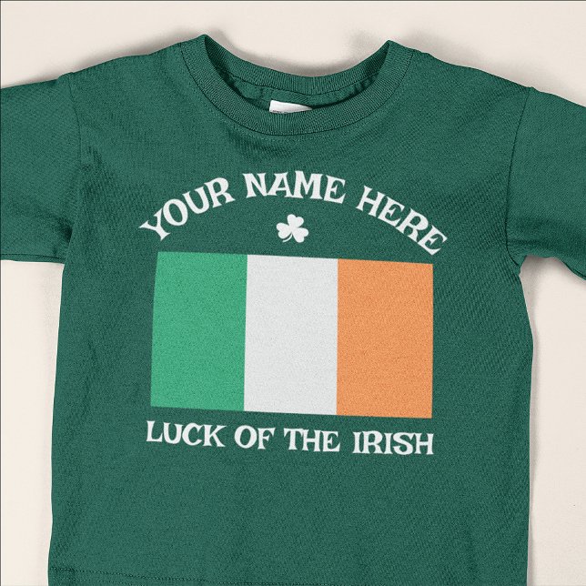T-shirt La Saint-Patrick Drapeau Irlande Nom Personnalisé  (Créateur téléchargé)