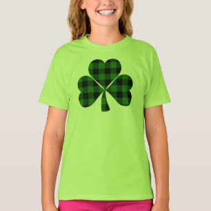 T-shirt la Saint-Patrick, trèfle à carreaux vert irlandais