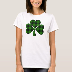 T-shirt la Saint-Patrick, trèfle à carreaux vert irlandais