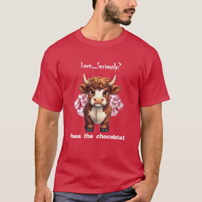 T-shirt La Saint-Valentin des Vaches des Highlands (Devant)