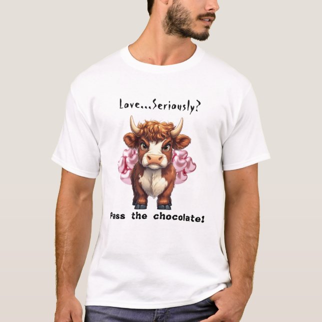 T-shirt La Saint-Valentin des Vaches des Highlands (Devant)
