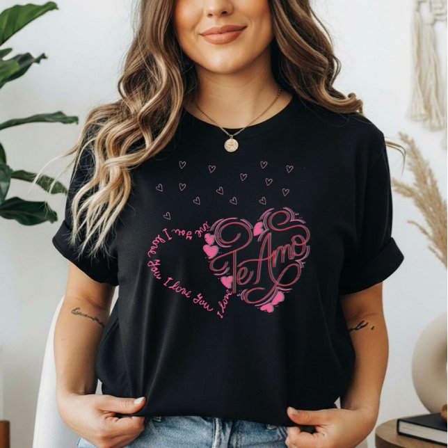 T-shirt La Saint-Valentin "Je t'aime - Te Amo" bilingue  (Créateur téléchargé)