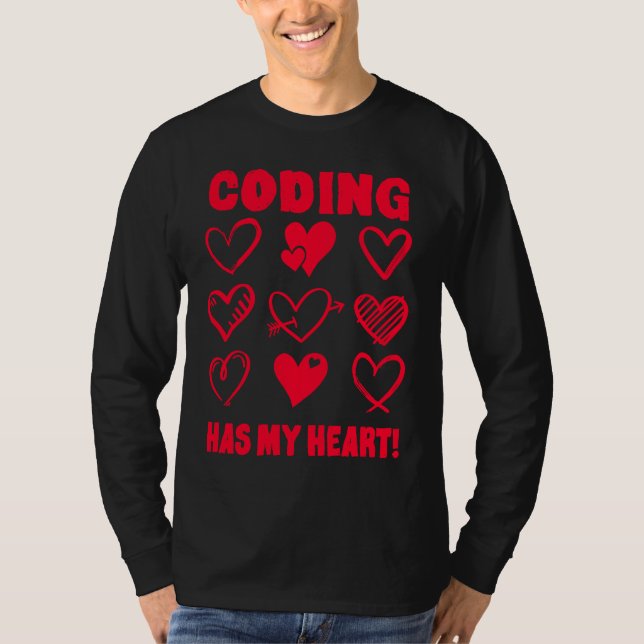 T-shirt La Saint-Valentin Le codage a mon appréciation de  (Devant)
