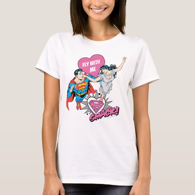 T-shirt La Saint-Valentin Superman | Voler avec moi (Devant)