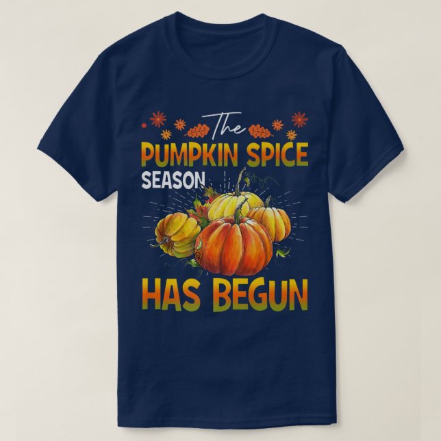 T-shirt La saison des épices citrouilles a commencé - auto (Design devant)