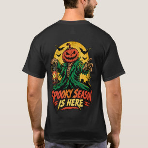 T-shirt La saison effrayante est là Citrouille Tête Épouva