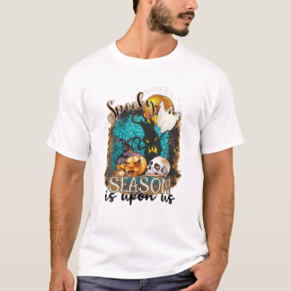 T-shirt La Saison éffrayante Est Sur Nous Drôle Citrouille