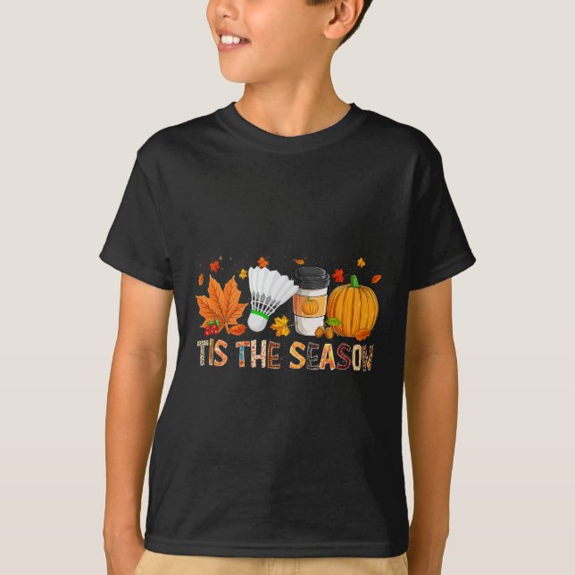 T-shirt La saison Leopard Citrouille Badminton Halloween F (Devant)