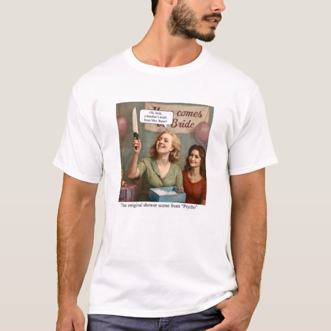T-shirt La scène de douche originale de Psychose. (Devant)