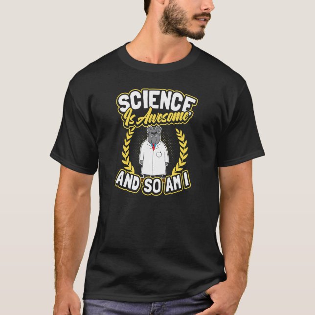 T-shirt La science est géniale Bulldog Rocket Scientifique (Devant)