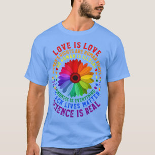 T-shirt La science est le vrai tournesol noir vie matière