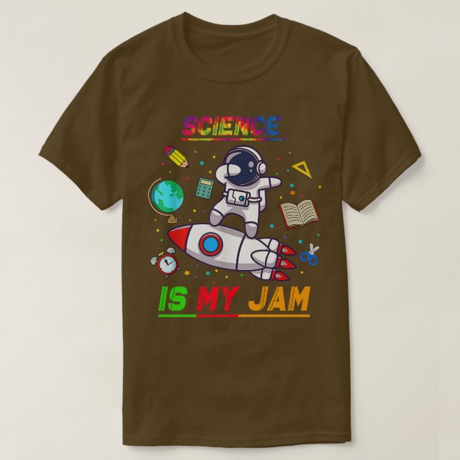 T-shirt La science est mon JamAstronaut Retour à l'école E (Design devant)