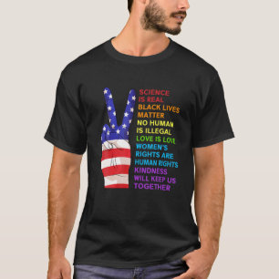 T-shirt La science est une vraie vie noire matière l'amour