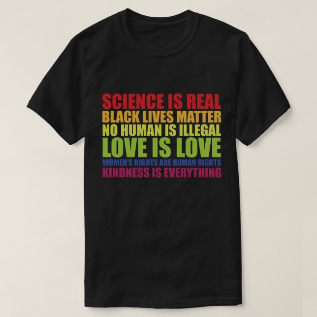 T-shirt La science est une vraie vie noire matière LGBT Pr (Design devant)