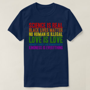 T-shirt La science est une vraie vie noire matière T chemi