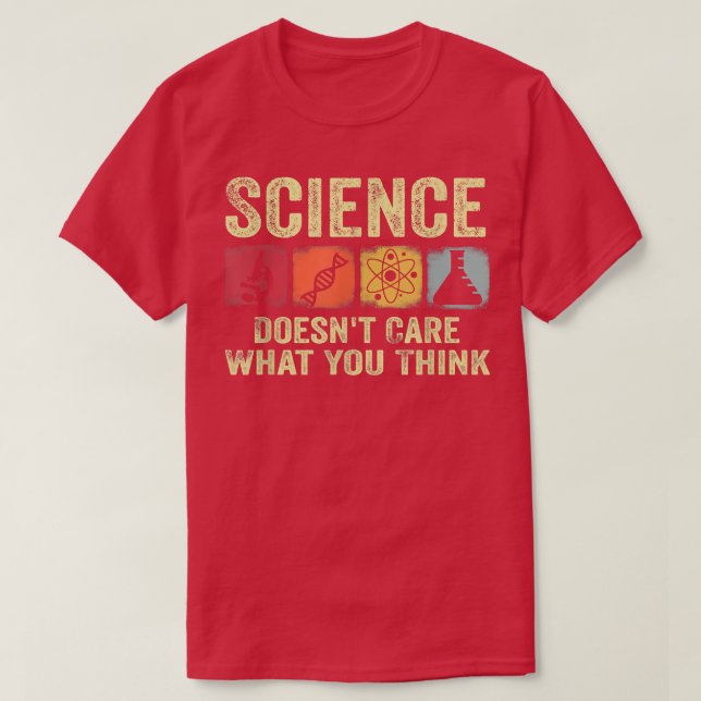 T-shirt La science se fiche de ce que vous pensez rétro Vi (Design devant)