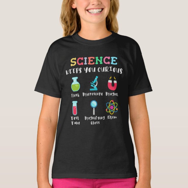 T-shirt La science vous garde curieux (Devant)