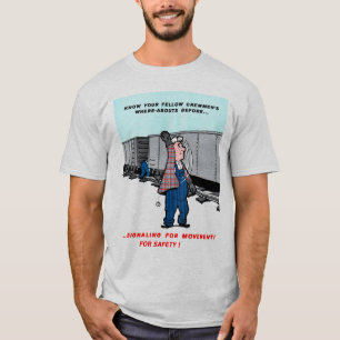T-shirt La sécurité de chemin de fer vient le premier cr
