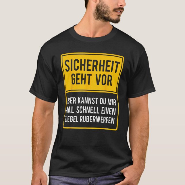 T-shirt La Sécurité De La Brique Du Toit Commence Avant Le (Devant)