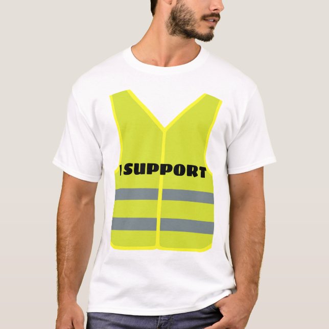 T-shirt La sécurité jaune de gilet conçoivent en fonction (Devant)